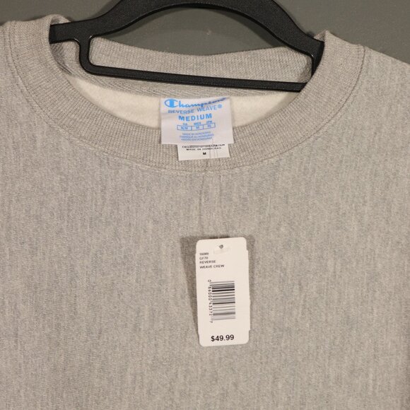 NWT Champion Men's Reverse Crew Sweatshirt in Gray Size Medium - Picture 6 of 13